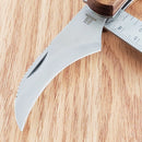 Rough Ryder Mushroom Folding Pocket Knife 440A Steel Blade Brown Wood Handle