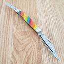 Rough Ryder Stockman Lollipop Pocket Knife Stainless Steel Clip / Sheepsfoot And Spey Blades Multi Synthetic Handle