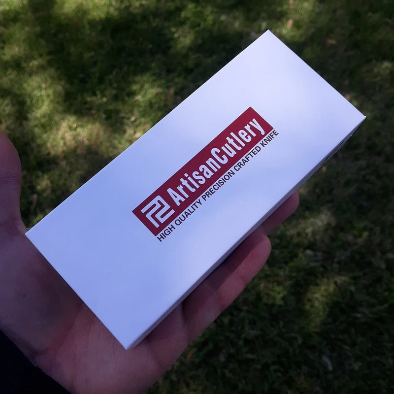 Artisan Tomahawk Folding Knife 3" Stonewash D2 Tool Steel Blade Black G10 Handle