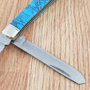Rough Ryder Trapper Pocket Knife 440A Steel Blade Imitation Turquoise Handle