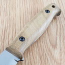 BPS Knives Camping Fixed Knife 4.25" Scandi Grind 1066 Carbon Steel Full Tang Blade Walnut Handle