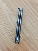 CJRB Ria Linerlock Folding Knife 3" 12C27 Sandvik Steel Blade Black Carbon Fiber Handle