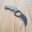 Bastinelli Creations Ligament Fixed Knife 2" Black PVD Coated Bohler M390 Steel Hawkbill Blade OD Green Canvas Micarta Handle