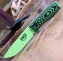 ESEE Model 4 Venom Fixed Knife 4.5" Powder Coated 1095HC Steel Full / Extended Tang Blade Machined Black And Green 3D Machined G10 Handle