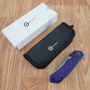 Civivi Brazen Folding Knife 3.5" Sandvik 14C28N Steel Blade Purple G10 Handle