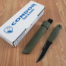 Condor Bushglider Fixed Knife 4.25" 1095HC Steel Full Blade OD Green Polypropylene Handle