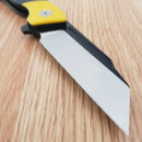 Bestech Knives Rockface Linerlock Folding Knife 3.75" D2 Tool Steel Blade Black And Yellow G10 Handle