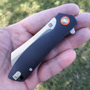 Artisan Tomahawk Folding Knife 3" Stonewash D2 Tool Steel Blade Black G10 Handle