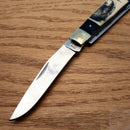 Frost Cutlery Trapper Pocket Knife Stainless Blades Buffalo Horn/Bone Handle