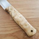 Casstrom Bushcraft Fixed Knife 4.5" Sleipner Tool Steel Full Tang Blade Curly Birch Handle