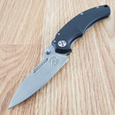 Bastinelli Creations Folding Knife 3.13" D2 Tool Steel Blade Black G10 / Titanium Handle
