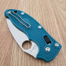 Spyderco Manix 2 Ball Bearing Folding Knife 3.38" CPM SPY27 Steel Blade Blue Bi-directional Texture FRN Handle
