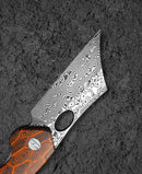 Bestech Knives Skirmish Linerlock Folding Knife 3.25" Damascus Steel Blade Black / Orange G10 Handle
