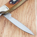 Rough Ryder Peanut Pocket Knife Stainless Steel Blades Amber Jigged Bone Handle