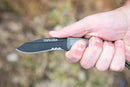 TOPS Mini Eagle XX Fixed Knife 3" 1095HC Steel Blade Black Linen Micarta Handle