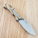 Elk Ridge Linerlock Folding Knife 3.25" 3Cr13 Steel Blade Zebra Wood Handle