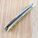 Rough Ryder Half Hawk Cinnamon Folding Knife Carbon Steel Blade Stag Bone Handle