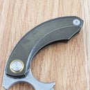 Bestech Knives Strelit Folding Knife 2.13" Damascus Steel Blade Bronze Titanium Handle