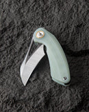 Bestech Knives Bihai Linerlock Folding Knife 2.13" 14C28N Steel Hawkbill  Blade Jade G10 Handle