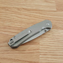 CJRB Pyrite Folding Knife 3.13" AR-RPM9 Steel Drop Point Blade Titanium Handle