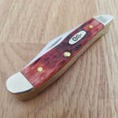 Case XX Cutlery My First Peanut Old Pocket Knife Stainless Blades Red Bone Handle