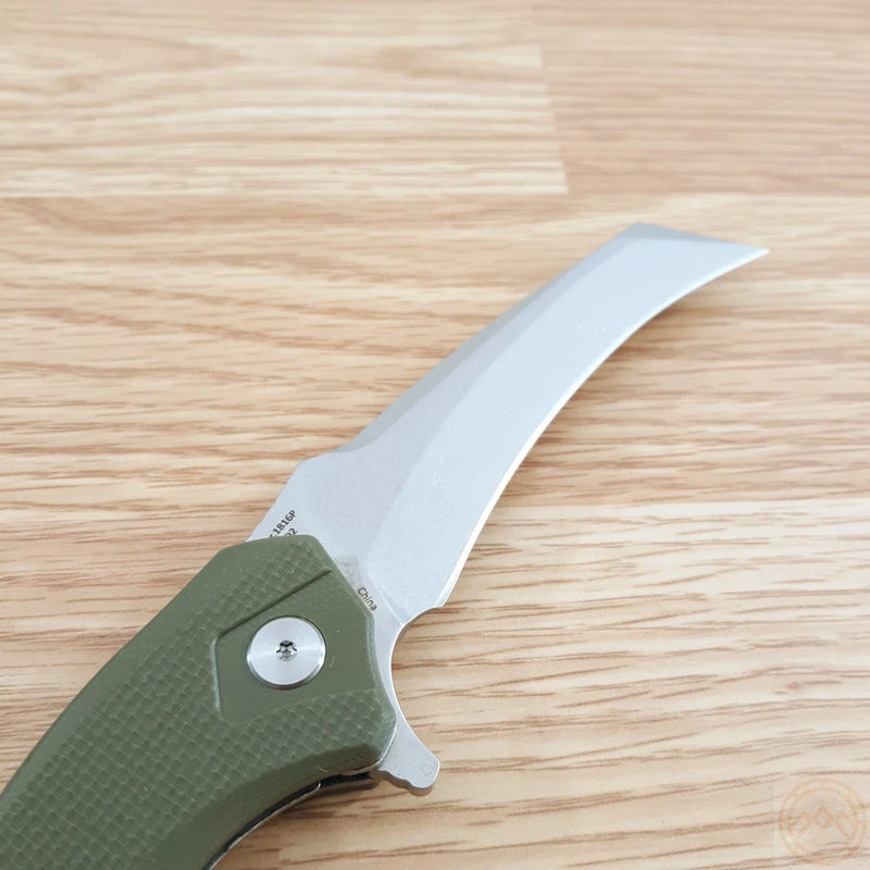 Artisan Eagle Liner Folding Knife 3.63" D2 Tool Steel Blade Green G10 Handle