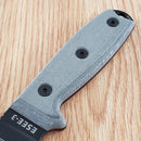 ESEE Model 3 Fixed Knife 3.75" Full Tang 1095HC Steel Blade Black Micarta Handle