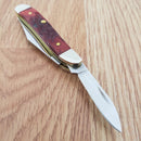 Case XX Cutlery My First Peanut Old Pocket Knife Stainless Blades Red Bone Handle