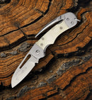 Myerchin Generation 2 Crew Folding Knife 2.5" ProMarine Stainless Blade White Bone Handle