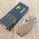 Bestech Knives Lizard Liner Folding Knife 2.5" D2 Tool Steel Blade Orange/Green G-10 Handle
