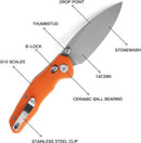 Bestech Knives Ronan B-Lock Folding Knife 3.25" 14C28N Sandvik Steel Blade Orange G10 Handle