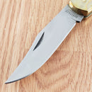 Schrade Lockback Folding Knife 3.75" Satin Stainless Steel Blade Stag Handle
