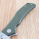 Bestech Knives Scimitar Folding Knife 3.75" D2 Tool Steel Blade Green G10 Handle