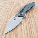 Bestech Knives Nuke Frame Folding Knife 2.63" Bohler M390 Steel Blade Dark Gray Titanium/G10 Handle