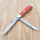 Case XX Mini Trapper Pocket Knife Carbon Steel Blades Red Smooth Synthetic Handle