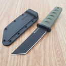 Cold Steel Kyoto II Fixed Knife 3.38" 8Cr13MoV Steel Tanto Blade Green Kray-Ex Handle 17DAODBK