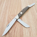 Rough Ryder Stockman Pocket Knife Stainless Steel Blades Brown Micarta Handle