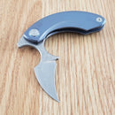 Bestech Strelit Framelock Folding Knife 2.13" Damascus Steel Blade Blue Titanium Handle