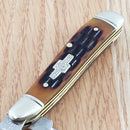 Rough Ryder Peanut Pocket Knife Stainless Steel Blades Amber Jigged Bone Handle