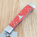 Cattleman's Cutlery Pocket Knife 3Cr13 Steel Blades Red Delrin/Stainless Handle