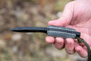 TOPS Mini Eagle XX Fixed Knife 3" 1095HC Steel Blade Black Linen Micarta Handle