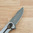 Kershaw Assisted Folding Knife 3.25" Gray 8Cr13MoV Steel Blade Stainless Handle