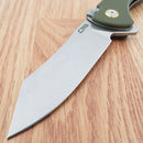 CJRB Kicker Recoil Lock Folding Knife 3.5" D2 Tool Steel Blade Green G10 Handle