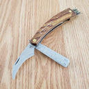Rough Ryder Mushroom Folding Pocket Knife 440A Steel Blade Brown Wood Handle