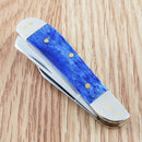 Frost Cutlery Dog Leg Trapper Pocket Knife Stainless Blades Smooth Bone Handle