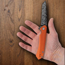 Case XX Kinzua Framelock Folding Knife 3.75" CPM-S35VN Steel Spear Point Blade Orange Stonewashed Aluminum Handle
