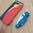 Spyderco Manix 2 Ball Bearing Folding Knife 3.38" CPM SPY27 Steel Blade Blue Bi-directional Texture FRN Handle