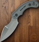TOPS Felony Stop Fixed Knife 3.5" Full Tang 1095 Steel Blade Gray Micarta Handle
