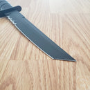 KA-BAR Fixed Knife 8" 1095 Steel Tanto Blade Black Rubber G / Carbon Steel Handle 1245