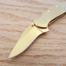Kershaw Chive Assisted Folding Knife 2" 420HC Steel Blade Gold Stainless Handle